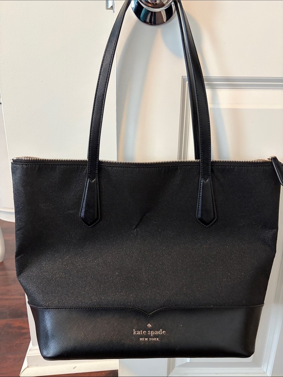kate spade Handbags - kate spade black tote with logo trim